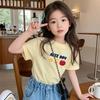 Girls Summer Cartoon Print Short Sleeve T Shirt Loose Fit Casual Kids Top