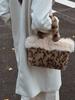 Daily Commute Design Sense Bags Velvet Leopard Fashion Casual Tote 2025 Winter Thickened Waterproof High Quality Shoulder Bags