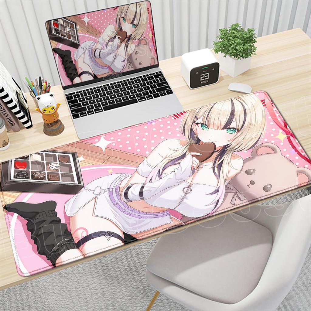 Anime Girl Office Keyboard Accessories Large Table Gaming Carpet Hololive Cute Kurumi Noah Mousepad XXL Locking Edge Desktop Mat