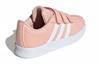 Adidas VL COURT 2.0 Synthetic Leather Abrasion Resistant Low top Skateboard Shoes Pink Kids' GZ7664