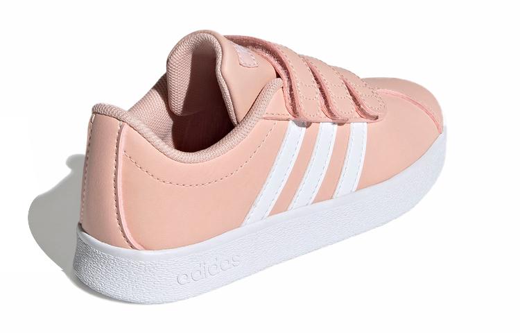 Adidas VL COURT 2.0 Synthetic Leather Abrasion Resistant Low top Skateboard Shoes Pink Kids' GZ7664