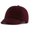 Short Brim Hat Men's Winter Woolen Baseball Cap Large Size Large Plush Thickened Warm Short Edge Equestrian Cap