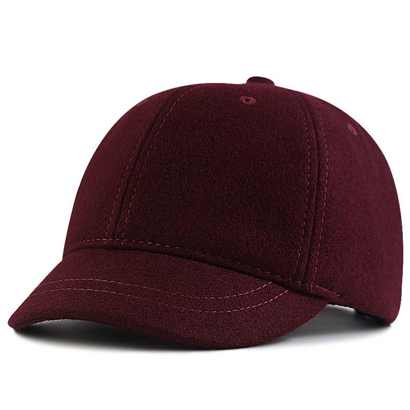 Short Brim Hat Men's Winter Woolen Baseball Cap Large Size Large Plush Thickened Warm Short Edge Equestrian Cap
