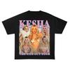 Hot Selling Kesha Concert Pure Cotton T-shirt for Men and Women Summer Clothing Fashion Casual Short Sleeved T-shirt Fan Gift