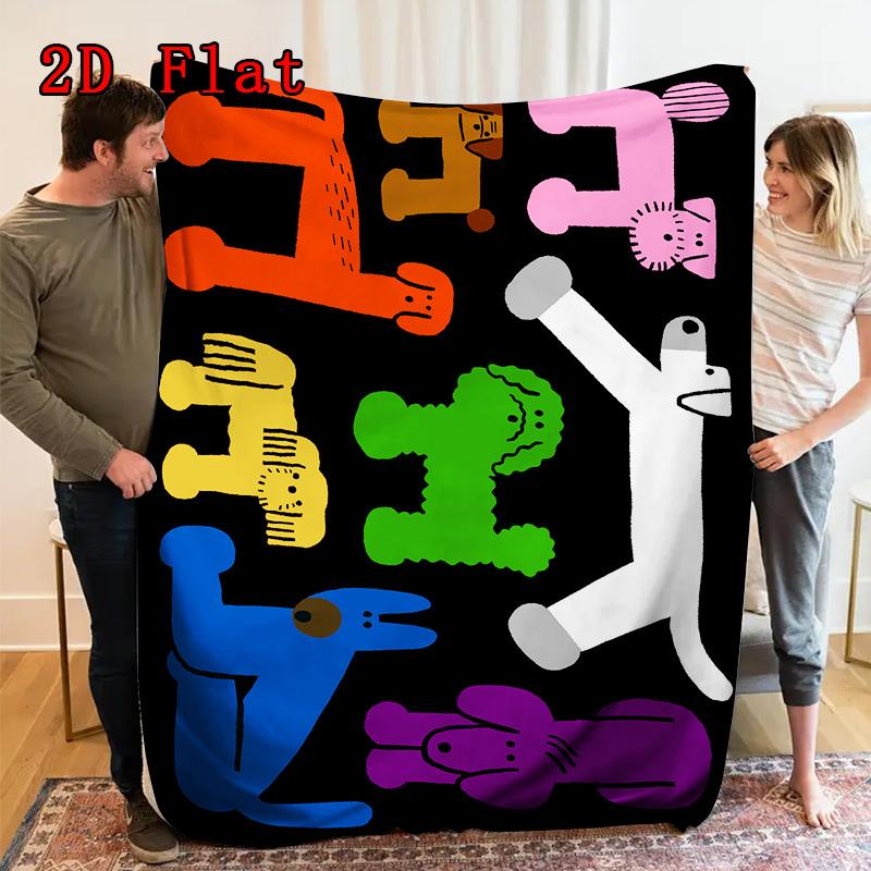 Cute dog 2D Flat Pattern Flannel Blanket High quality All Seasons Warmth and Comfort Perfect for Christmas Gifts.MMT0918366