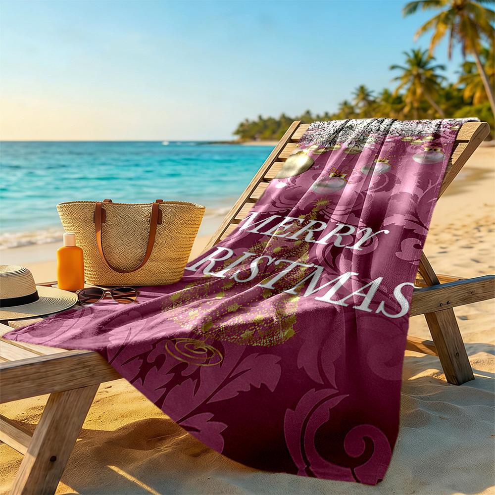Christmas Beach Towel Super Soft Microfiber Quickdry Fabric Comfortable Lightweight