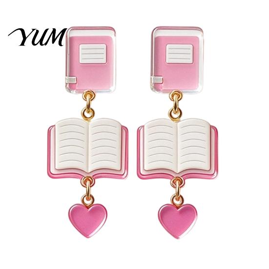 Personalized School Life Ornaments 1 Pair Teacher Earrings for Women, Cute 2D Acrylic Crayon Pencil Backpack Fun Back to Jewelry Number Alphabet