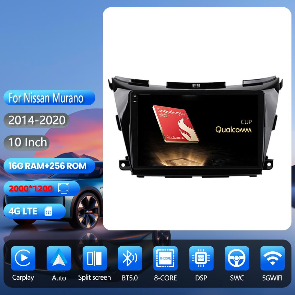 Android 16 pour Nissan Murano 3 Z52 2014 - 2020, autoradio multimédia avec Carplay, lecteur vidéo, Plug and Play, Snapdragon sans fil