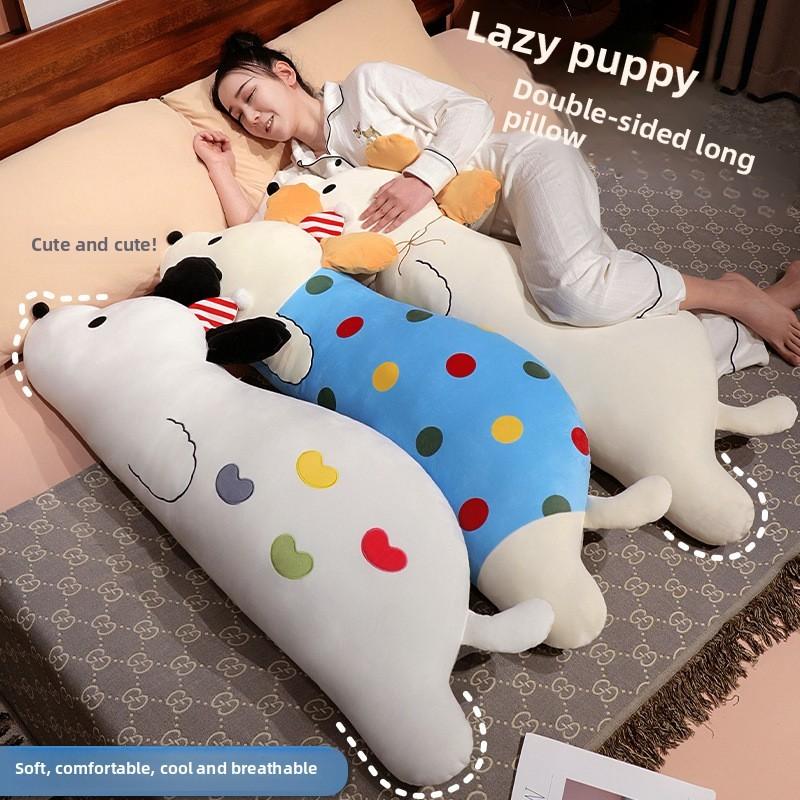 Puppy Soft Lazy Long Pillow With Pp Cotton Filling For Bed Sofa Kids Backrest