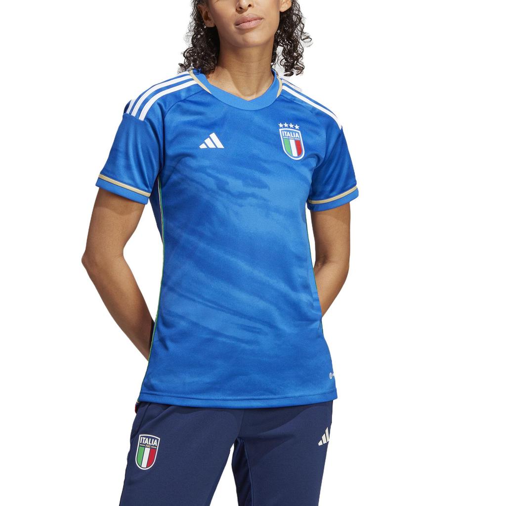 Adidas Logo Print Round Neck Short Sleeve Soccer Jersey Men Tops Blue HT1613