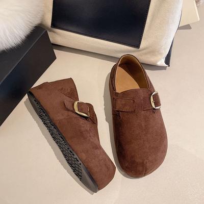 Lazy Single Shoes Autumn Casual Women's Inner Height Increase Style Birkenstocks All-inclusive Loafers Pedal Campus