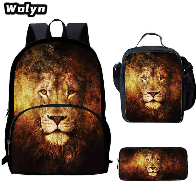 Lion King Schoolbag High Definition Printing Multi-Function Cross-Border Burden Reduction Large Capacity Backpack