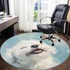 1PC Puppy Butterfly Office Round Area Rug,  Mat Suitable ForOffice, Under Office Chairs Bedroom Living Room Home Decor, Room Deco