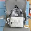 Schoolbag School Bag Plaid Corrugated Lace Girl Travel Small Backpack High Value Sweet Wind Student Backpack