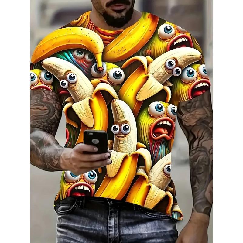 Fun Fruit Watermelon Pattern 3D Print Breatha Quick-Dry Men T-Shirt Outdoor Street Fashion Casual Leisure Parent-child Clothing