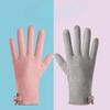 Warm Gloves for Autumn and Winter Women's Cute Bow Plus Velvet Thickened German Velvet Electric Vehicle Cold Proof Touch Screen Gloves