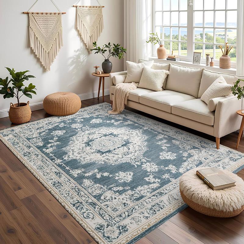 

RAKKS Persian Medallion Rug-Traditional Oriental Centerpiece Carpet,Non-Slip for Vintage Style Decor for Living Room Bedroom 40x60cm