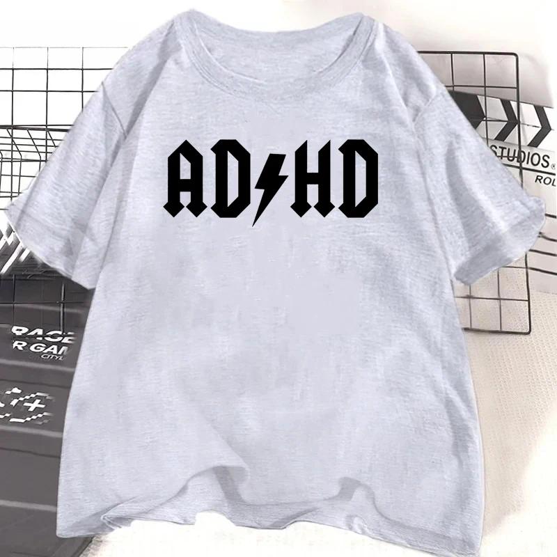 Adhd Printed Pattern TShirts Summer Unisex Casual Fashion Minimalist Tops Streetwear Y2k Oversize ONeck Short Sleeve TShirts