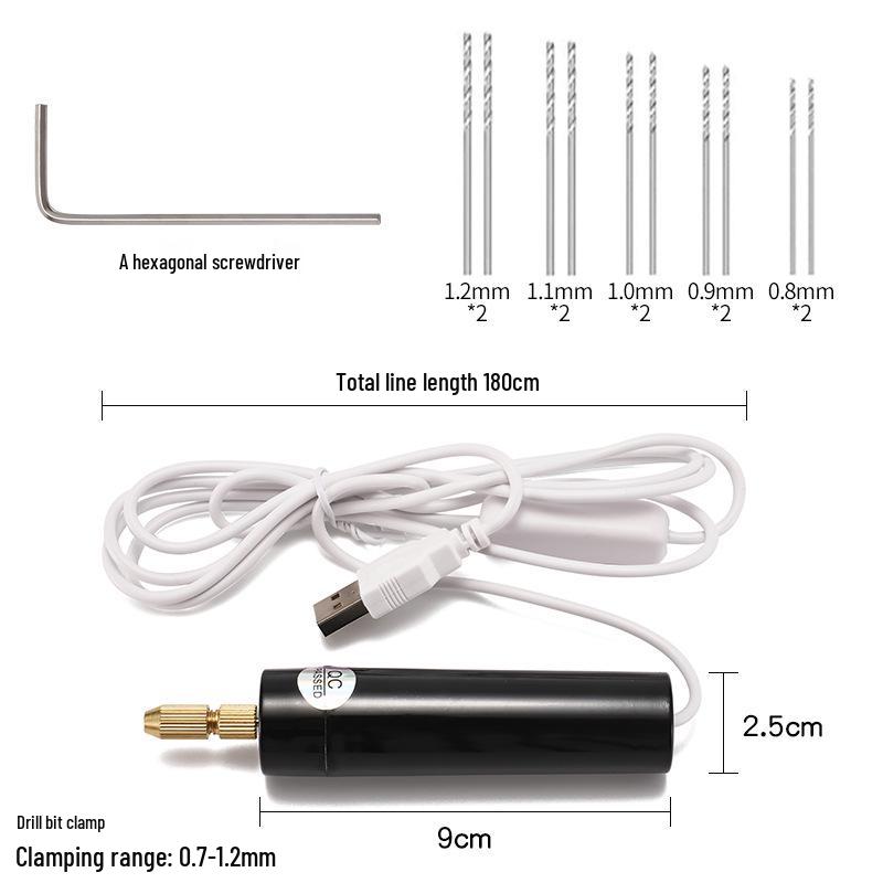 USB Mini Electric Drill for DIY Epoxy Resin, Pearl, and Model Crafting - E18