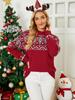 Women's Argyle Knit Sweater - Christmas Festival Pullover for Autumn & Winter