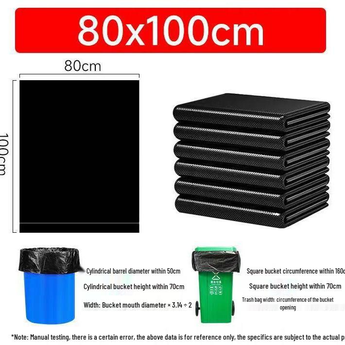 Extra Large Thickened Black Garbage Bags for Outdoor, Catering, and Sanitation Use