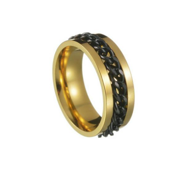 2023 European & American Titanium Steel Rotating Punk Couple Ring for High-Quality Decompression and Anti-Dryness