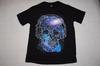 Boys S/S Black Tee Shirt SKULL HEADPHONES GALAXY CONSTELLATION SPACE Size XS 4-5