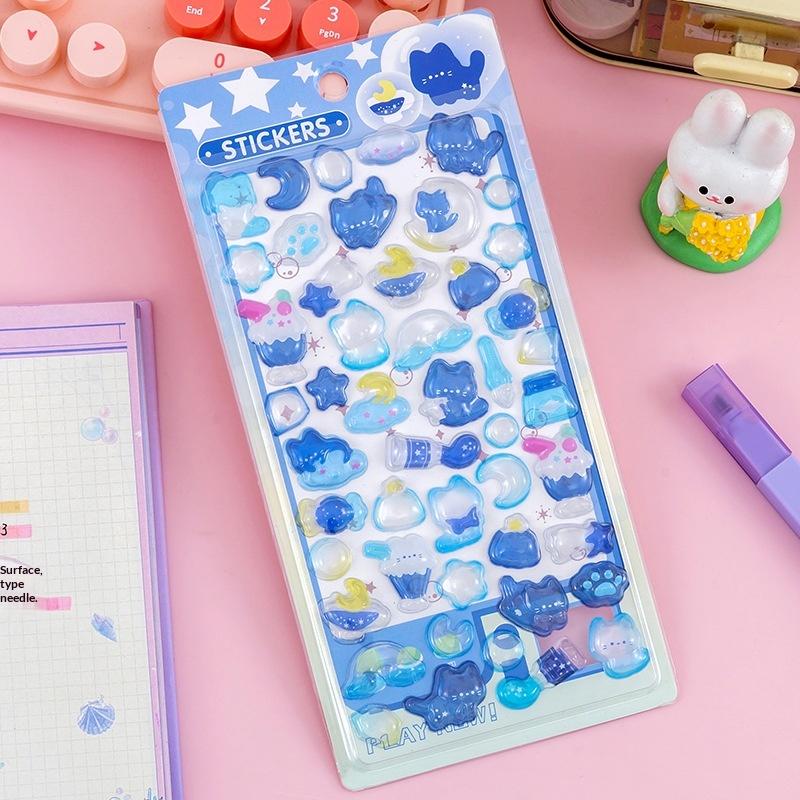 Fun Fashion 3D Relief Stickers Creative Cartoon Animals Cute Aesthetic Stickers Diy Phone Case Journal Decoration Stickers