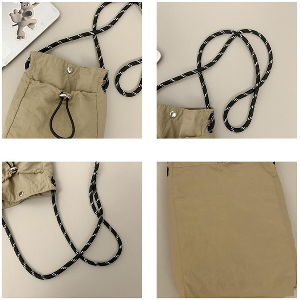 [fourfivesix Haru] Smartphone-Tasche, Mini-Umhängetasche für Damen, Klein, Leicht, Crossbody-Tasche, Mini-Pochette, Unisex, Lässig (Schwarz)