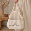 Xiaobudian Canvas Shopping Bag, Mesh Splicing Large Capacity Tote Reusable Washable Grocery for And Daily Use