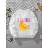 Girls' Crewneck Sweatshirt - Bananas with Pink Stars And Spots Machine Washable, Spring And Autumn
