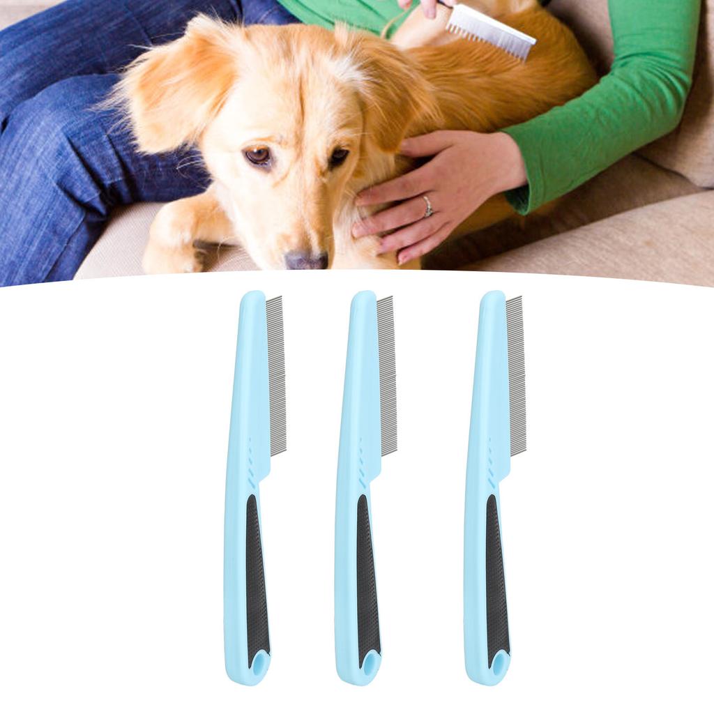 Professional Flea Face Comb Stainless Steel Remove Ergonomic Pet Grooming Flea Comb