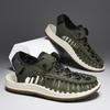 Fashion Sandals for Men Fashion Handmade Woven Sandals Summer Breathable Mesh Sandals Mens Casual Sports Sandal Non-Slip Beach Sandalias