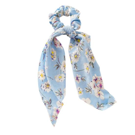 Hair Tie Floral Print Long Ribbon Hair Rope Easy to Wear Bun Half-Tied Hairstyles Ponytail Holder Hair Accessory