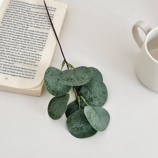 5Pcs Artificial Eucalyptus Leaves with Fruits Realistic Fake Greenery Plants DIY Floral Arrangements Table Centerpiece Decoration