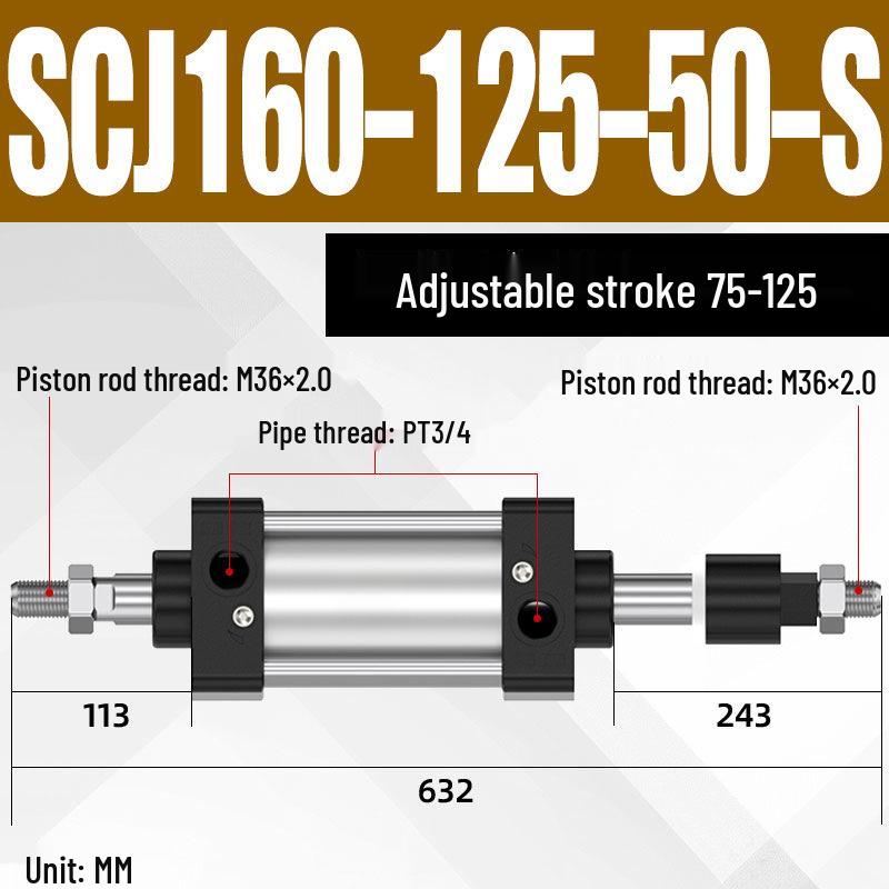 SCJ Adjustable Stroke High Thrust Pneumatic Cylinder SCJ32-160