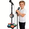Kids Microphone Toy with Height Standing Stand Toddlers Boys Girls Karaoke Machine with LED Light Music Children Adjustable Mic Singing Musical Toy