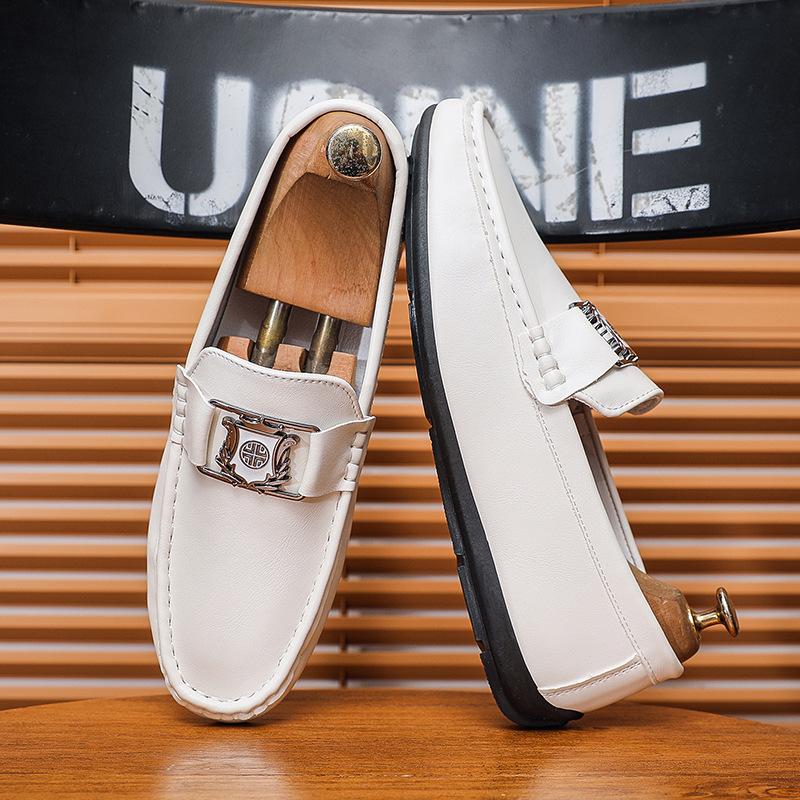 

Мужская обувь Doudou, летняя, новая, универсальная, белая, мужская, повседневная обувь, однопедальная, ленивая обувь, обувь для вождения, мужская 44