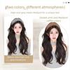 Korean Style Half Headband Wig Hair Hoop Long Wavy Curly  Hair Gray Wide Knit Headband Wig  Party