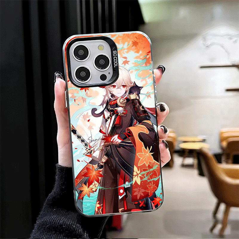 Genshin Impact Kazuha Weiche Handyhülle für iPhone 15 16 17 Pro Max 17Air 16E 14 Plus 13 12 Mini Stoßfeste Hülle Rückschale