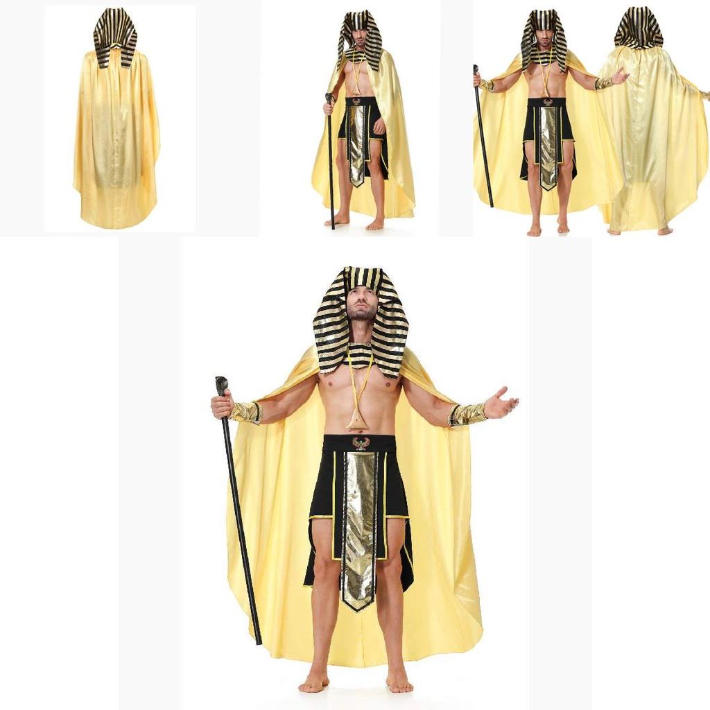 Egyptian Pharaoh Cos Costume For Adults Perfect For Halloween Party Polyester Fiber Material
