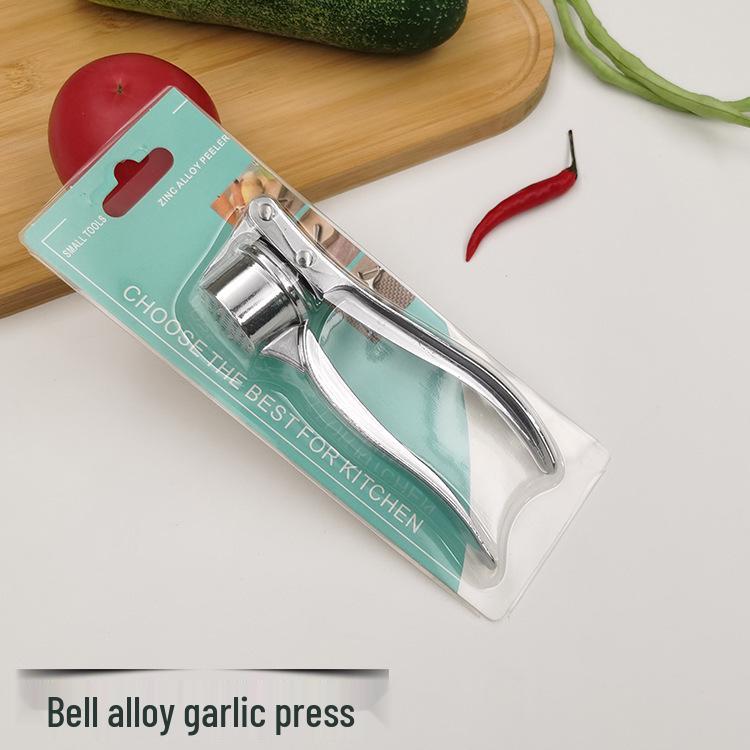 Stainless Steel Manual Garlic Press & Peeler: Mincer, Masher, Squeezer for Kitchen Use