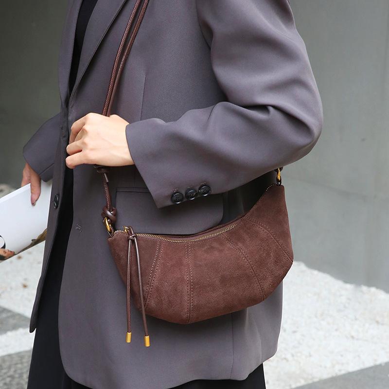 New Retro Frosted Leather Dumpling Bag In Autumn and Winter