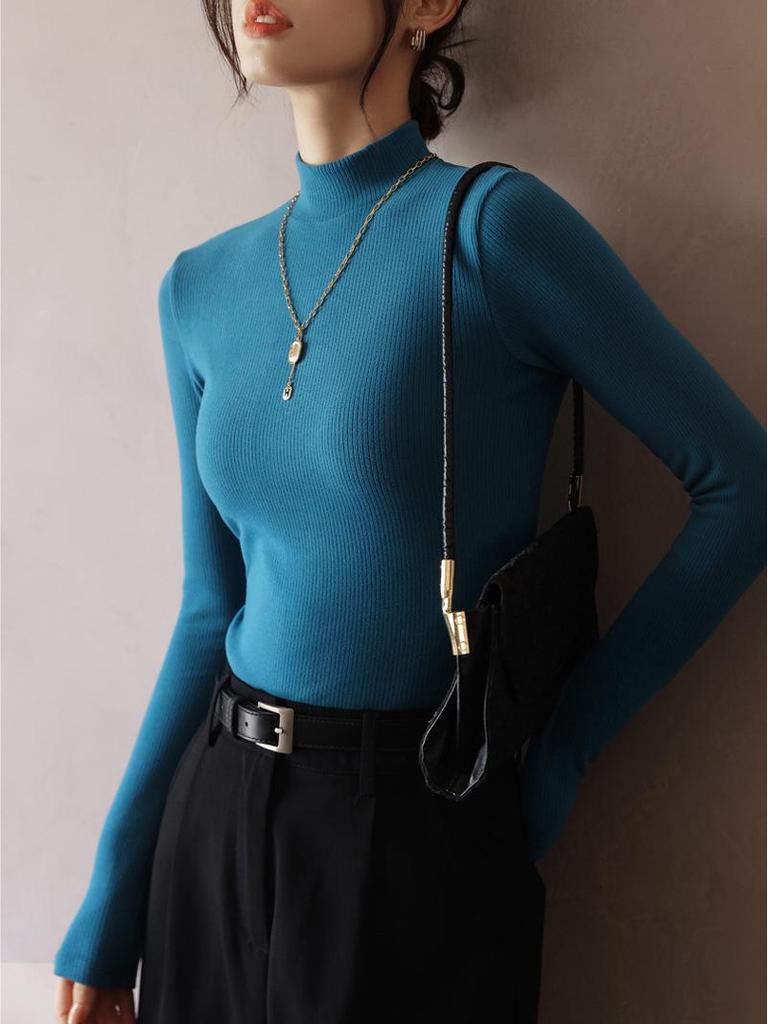 Verbessertes Langarm-Slim-Fit-Hemd aus deutschem Samt mit mittlerem Kragen für Damen - Perfekt für Herbst und Winter