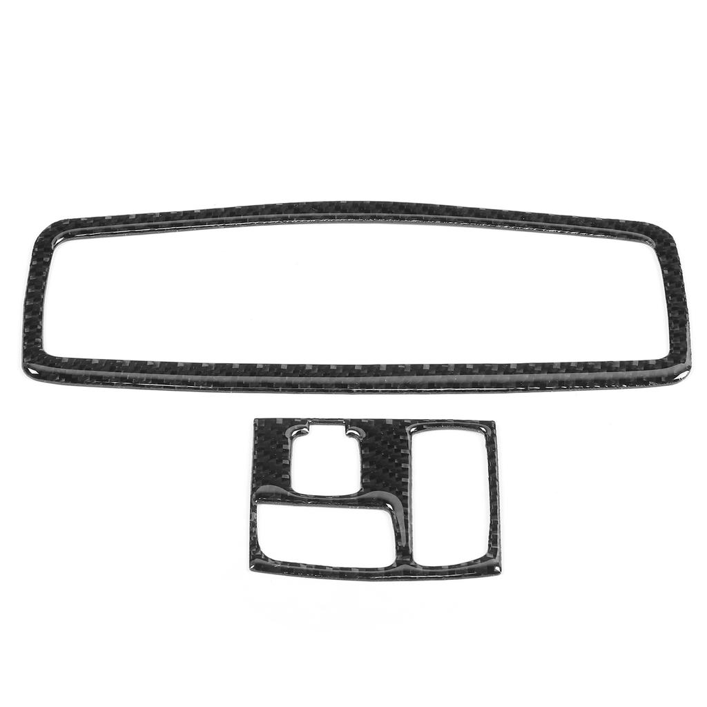 2pcs Front Roof Reading Light Frame Trim Carbon Fiber Cover Fit for Mitsubishi Lancer 2008‑2016with Sunroof