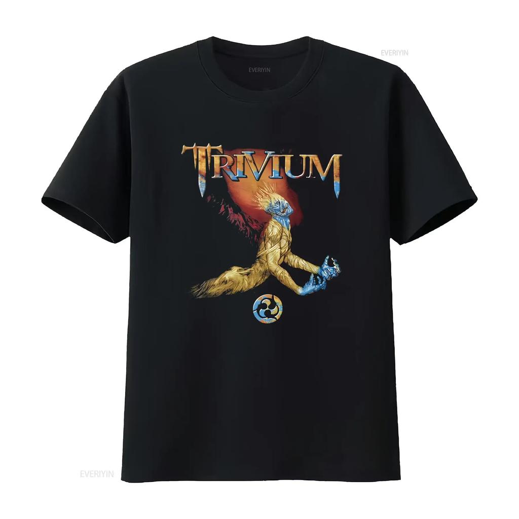 Trivium Band Tour Graphic Short Sleeve Black Shirt Unisex Unisex Kv20320 Vintage Versatile Fashion Stylish Stretched Unisex