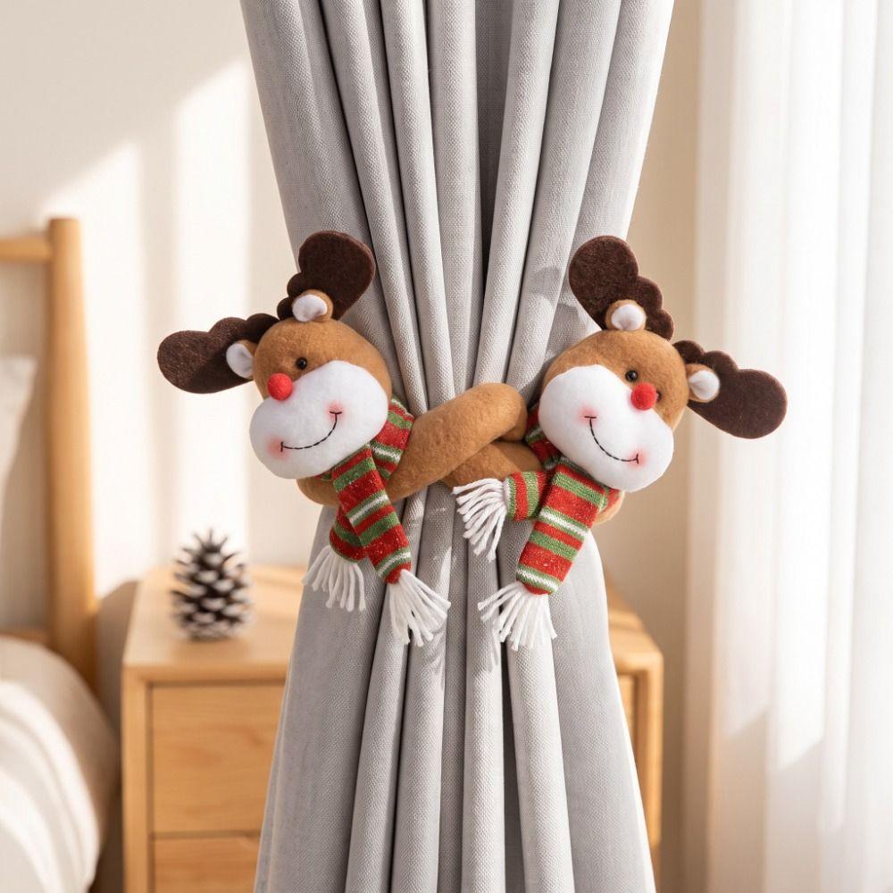 Snowman Curtain Clips Santa Claus Curtain Holdbacks Adorable Christmas Decorations Christmas Decor