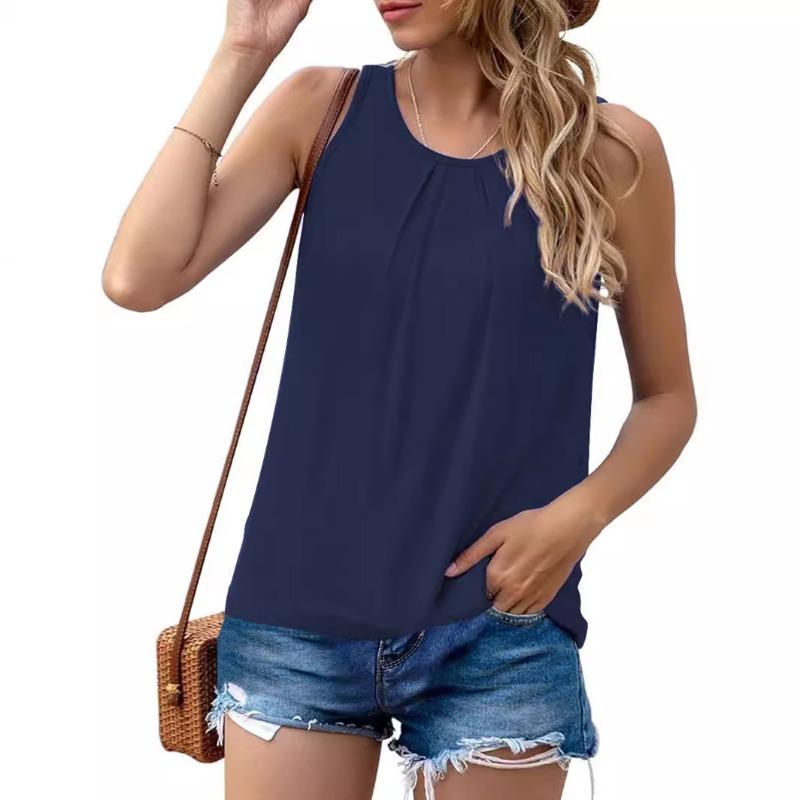 Women's Loose Spring Summer Fashion Solid Color Sleeveless Tank Tops