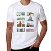 Mid Century Modern Houses Tshirt Daily Wear Plain Short Sleeve Shirt