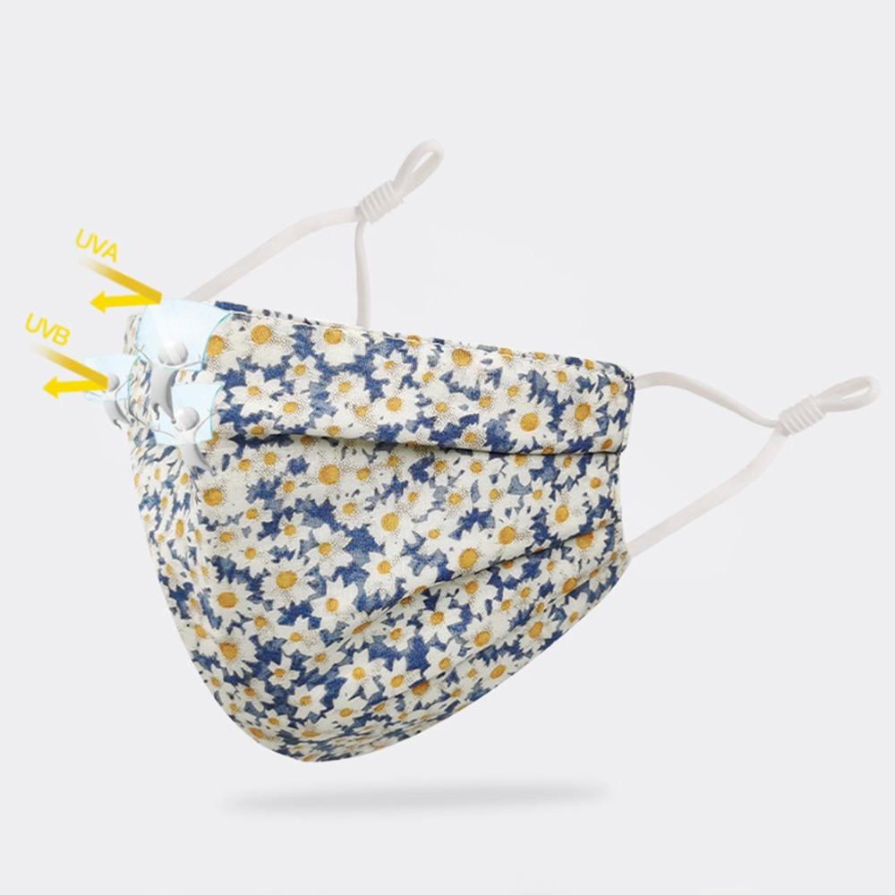 Washable Breathable Face Mask Anti-UV Sunscreen Mask Fashion Cotton Printing Mask  Outdoor Sports